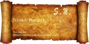 Sinkó Margit névjegykártya